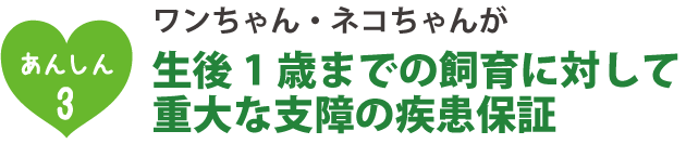 生後1歳までの飼育に対して